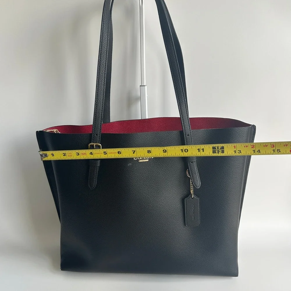 Coach Mollie Tote Black Pebbled Leather Shoulder Bag 1671